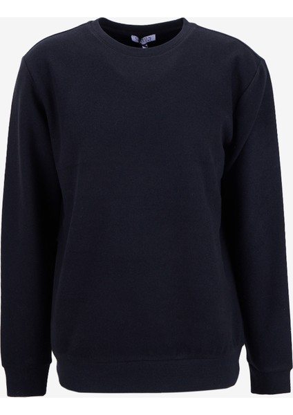 Bisiklet Yaka Düz Örgü Desenli Siyah Erkek Sweatshırt MML5WM-SWT9518