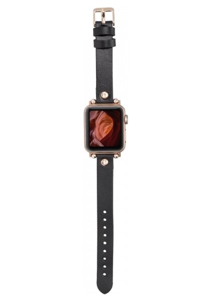 Apple Watch Uyumlu Deri Kordon 38-40-41MM Rt Rst1 Siyah modelleri