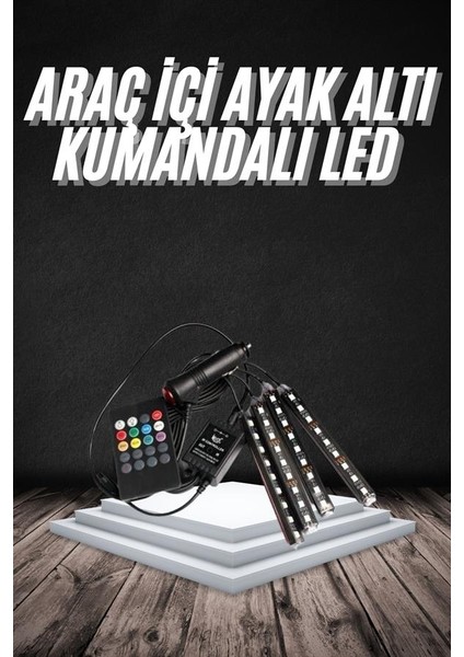 Rgb Işıklı Araç Içi Aydınlatma Kumandalı 12'li LED Işık Renk Değiştirebi - SBS7412-8333 fiyatları