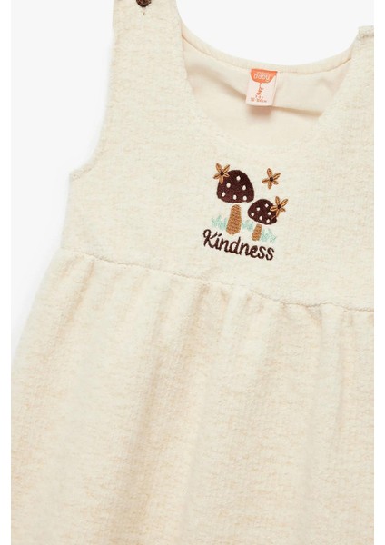 Kız Bebek Nakış Detaylı Kolsuz Bisiklet Yaka Jile Elbise modelleri