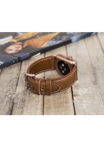 Apple Watch Uyumlu Deri Kordon 42-44-45MM Nm4-As2 Taba fiyatları