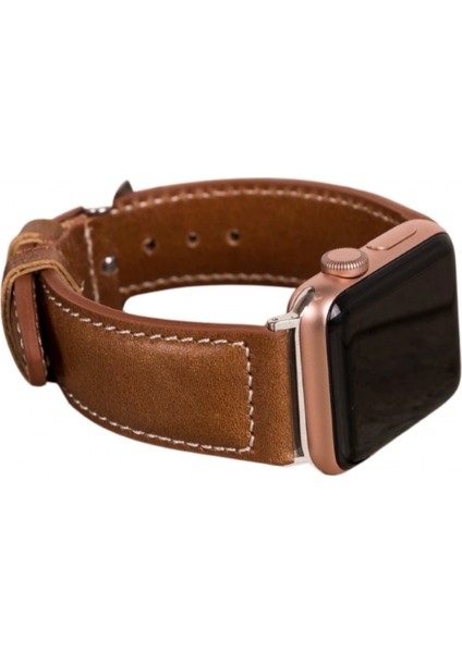 Apple Watch Uyumlu Deri Kordon 42-44-45MM Nm4-As2 Taba indirimleri