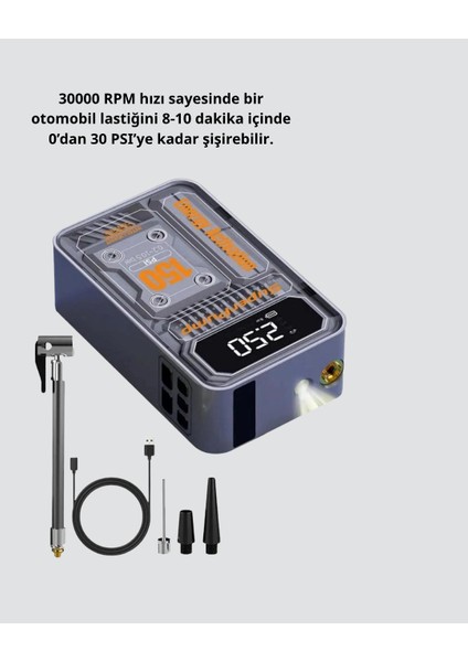 Taşınabilir Kablosuz Hava Pompası – 150 Psı Güçlü Basınç ve 6000MAH Şarjl - SBS3024-1737 indirimleri