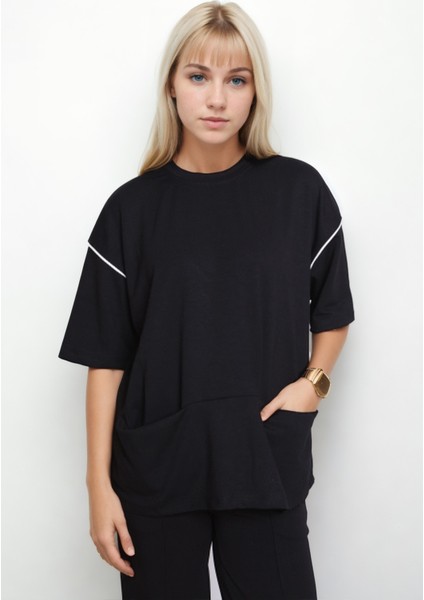 Kanguru Cepli Yuvarlak Yaka Bluz modelleri