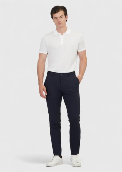 Lacivert Düz Örme Jogging Fit Casual Pantolon