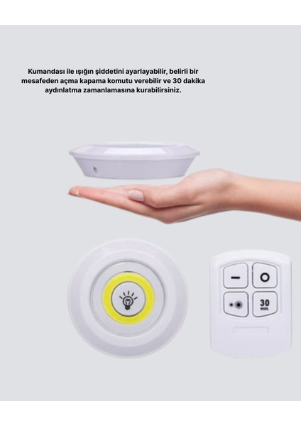 Kablosuz Gün Işığı 3’lü LED Spot Lamba Kumandalı - SBS4504-7626 fırsatları