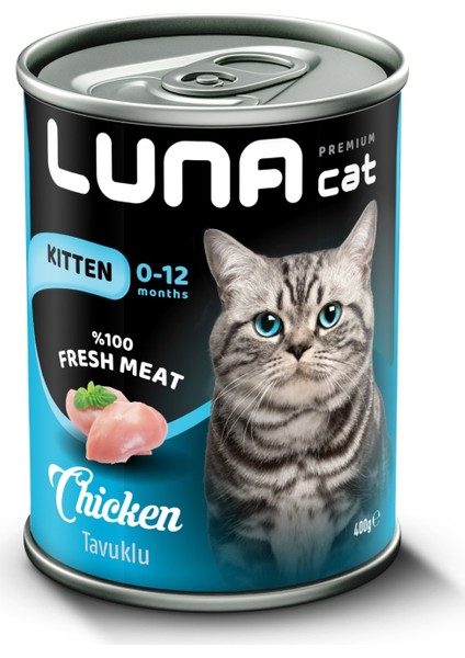 Yavru Kedi Tavuklu 12'li Konserve