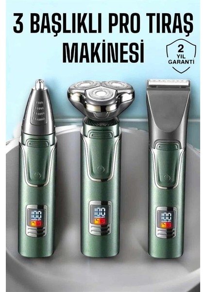 3 Başlıklı Profesyonel Saç ve Sakal Bakım Seti Vücut Burun ve Kulak Tüy Alma - SBS9810-1334 fiyatları