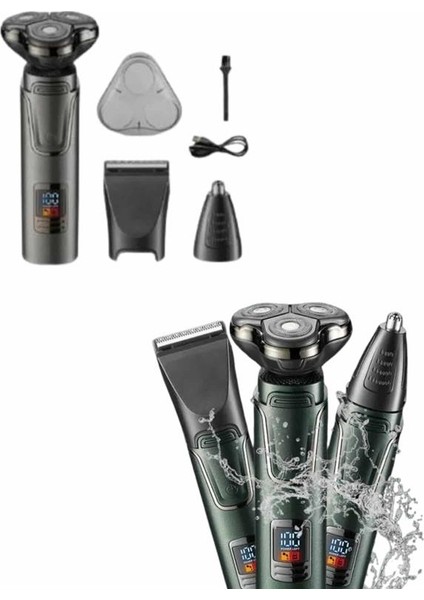 Tıraş Makinesi Profesyonel 3in1 Dijital Göstergeli 3 Başlıklı Erkek Bakım - SBS8606-9759
