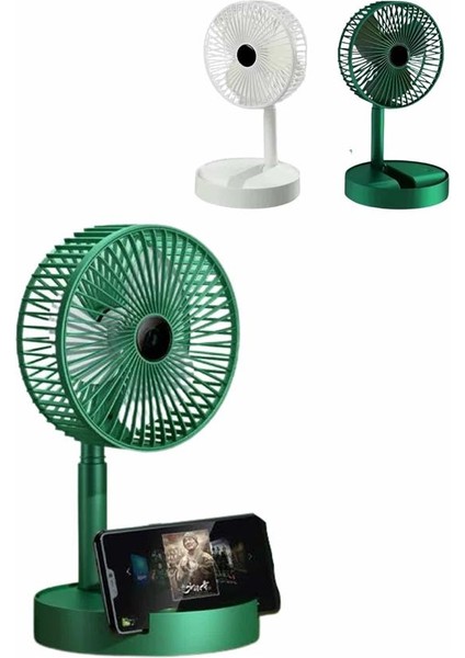 3 Kademe Hız Ayarlı Vantilatör Telefon Standlı Şarjlı Katlanabilir Soğutucu P - SBS1969-4272