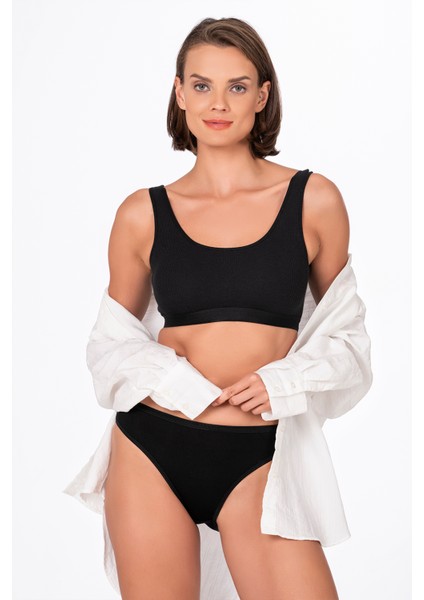 Kadın Viskon Slip Siyah | K23926