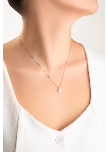 Işıltılı Mozanit 18 Ayar Beyaz Altın Kaplama 46 cm Gümüş Kolye fırsatları