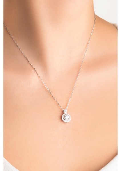 Büyülü Mozanit 18 Ayar Beyaz Altın Kaplama 46 cm Gümüş Kolye fiyatları