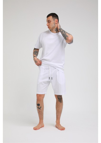 R-5257 REGLAN KOLLU WAFFLE ŞORTLU TAKIM fırsatları