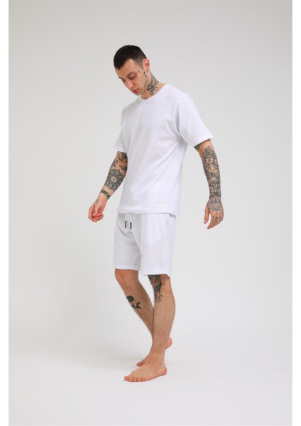 R-5257 REGLAN KOLLU WAFFLE ŞORTLU TAKIM indirimleri