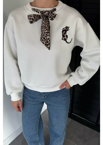 Fularlı Şardonlu Sweatshirt P-00019051 modelleri