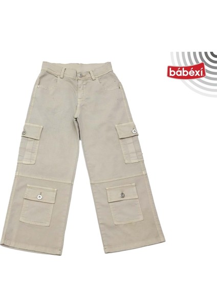 396087 Piefti Kız Pantolon 6Y,7Y,8Y,9Y,10Y - Bej - 6-7 Yaş