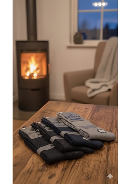 Erkek Akrilik - Yün Çorap Asorti 4'lü Paket