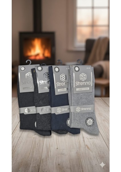 Erkek Akrilik - Yün Çorap Asorti 4'lü Paket modelleri