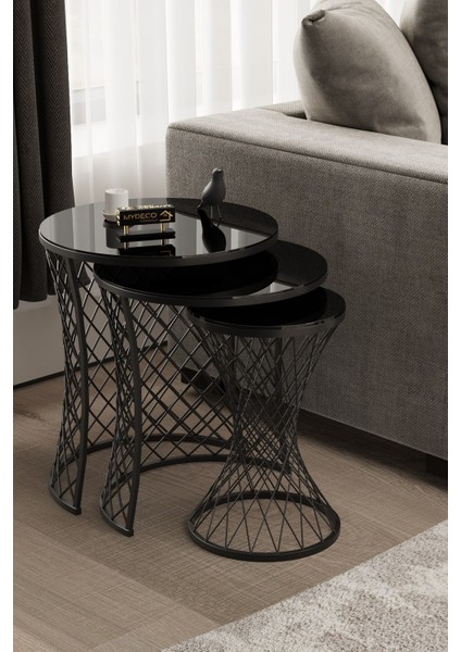 Hasır Zigon Sehpa Siyah Ayak Siyah Ayna fiyatları