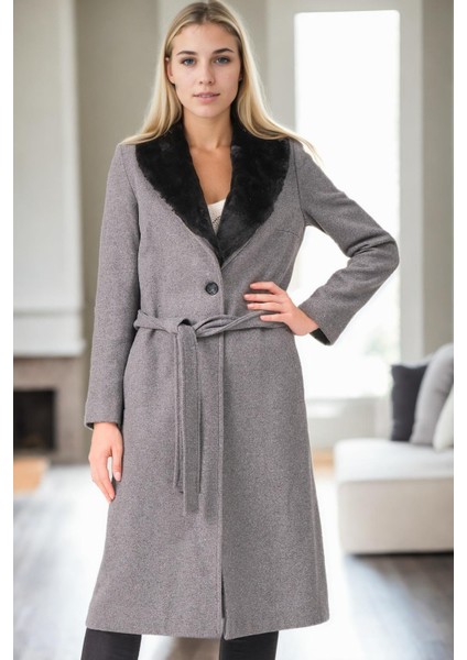 Z9671 Dewberry Bayan Palto-Gri