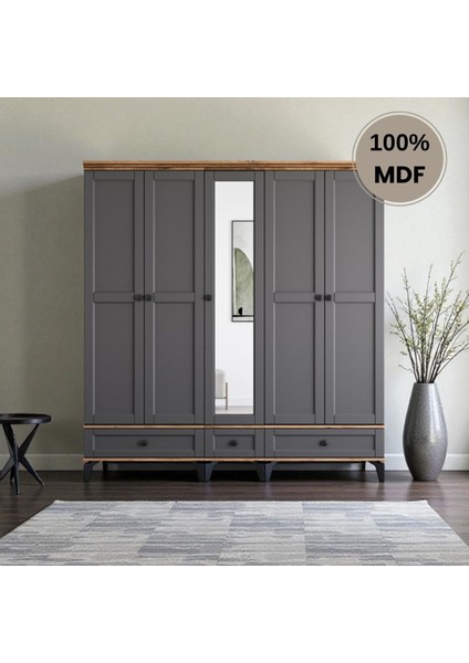 Silva 5 Kapaklı Çekmeceli Mdf Gardırop fiyatları