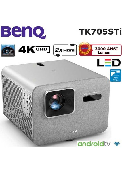 Benq TK705STI 4K Kısa Mesafe Ev Sinema Projeksiyon Cihazı (Google Tv, Netflix, Kablosuz) fiyatları