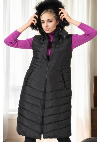 Z9752 Dewberry Bayan Yelek-Siyah