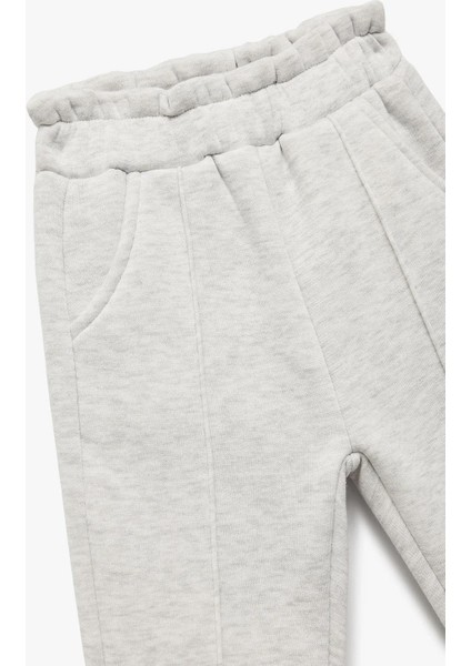Kız Bebek Nervürlü Cep Detaylı Beli Lastikli Jogger Eşofman Altı modelleri