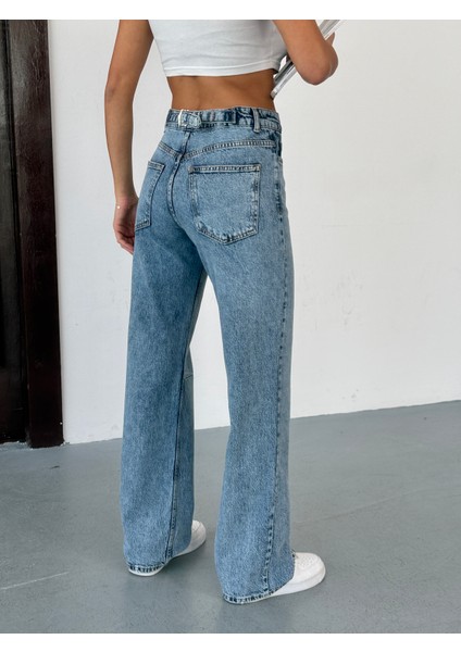 Ayarlanabilir Bel Tokalı Yüksek Bel Kadın Pantolon V112 indirimleri