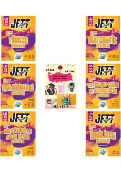 Lgs 8. Sınıf Jett Tüm Dersler Branş Deneme Seti - Hediyelidir.