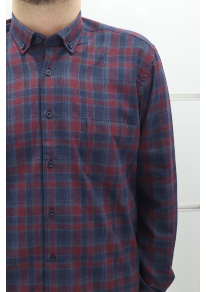 Fistan Store Erkek Ekose Klasik Kesim Rahat Kalıp Tek Cepli Kışlık Kaşmir Gömlek fiyatları