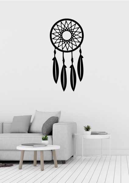 Kuş Tüylü Dekoratif Metal Duvar Süsü