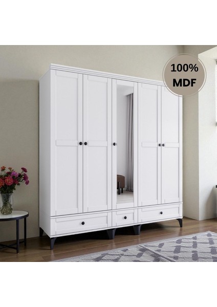 Silva 5 Kapaklı Çekmeceli Mdf Gardırop fiyatları