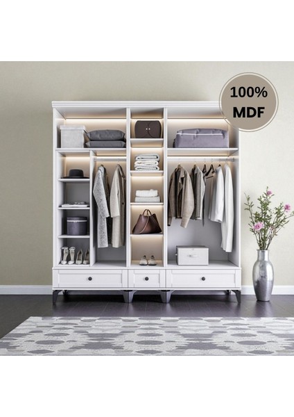 Silva 5 Kapaklı Çekmeceli Mdf Gardırop modelleri
