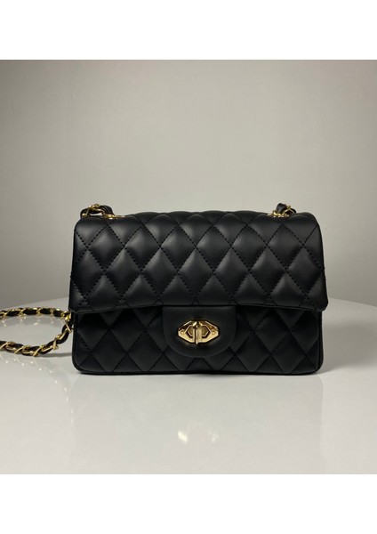 Kapitone Örme Zincirli Kadın El ve Omuz Çantası