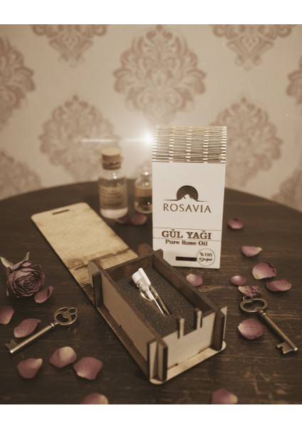 Gül Yağı 1 Gram (%100 Saf - Isparta Gülü) Ahşap Kutuda fiyatları