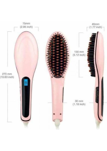 Bfs Elektrikli Saç Düzleştirici Tarak Saç Düzleştirici Fırça Sıkı Dişli Pembe indirimleri