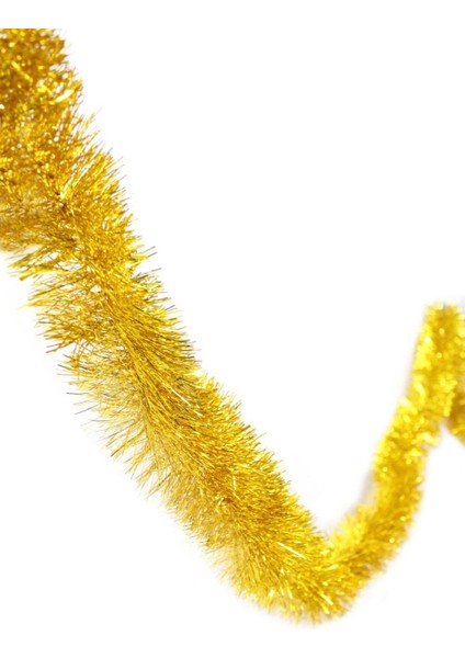 Metalize Sim Süs Yılbaşı ve Parti Dekoru – Altın 6 cm 2 mt modelleri