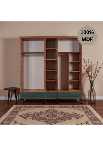 Slope 5 Kapaklı Mdf Ayaklı Tasarım Country Gardırop fırsatları
