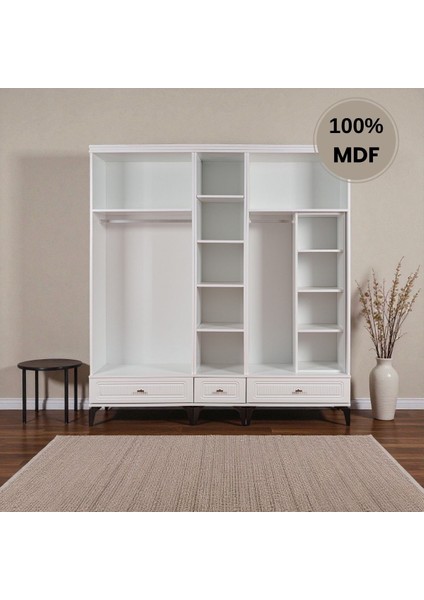 Slope 5 Kapaklı Mdf Ayaklı Tasarım Country Gardırop fırsatları