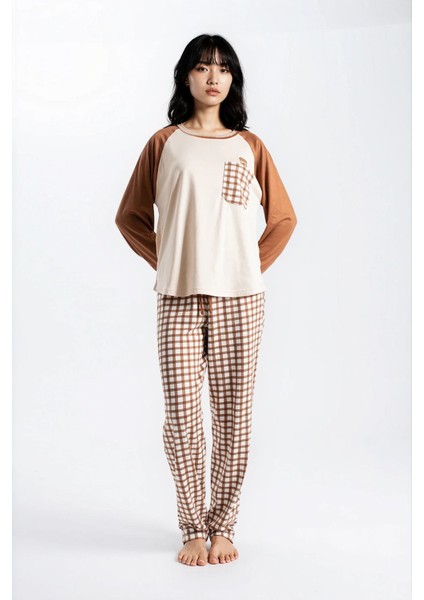 Kadın Ekru Study Cafe Looks Reglan Pijama Takım fiyatları