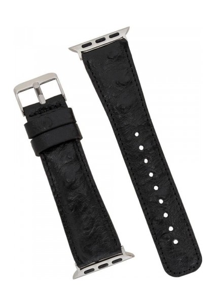 Apple Watch Uyumlu Deri Kordon 42-44-45MM De5 Siyah fırsatları