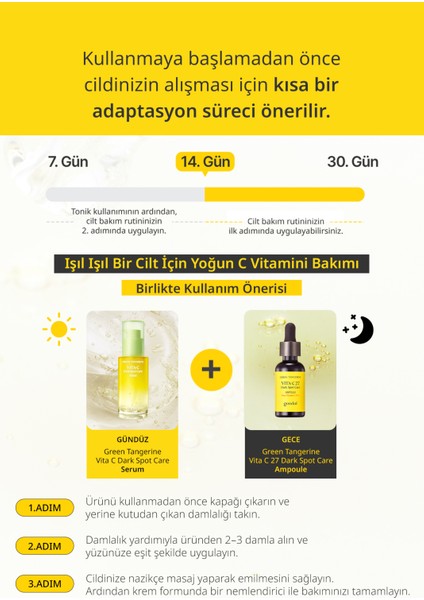 %27 Saf C Vitamini İçerikli Konsantre Ampul GOODAL Green Tangerine Vita C 27 Dark Spot Care Ampoule