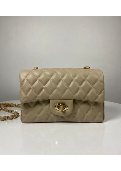 Kapitone Örme Zincirli Kadın El ve Omuz Çantası