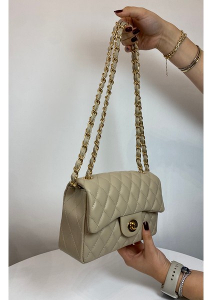 Kapitone Örme Zincirli Kadın El ve Omuz Çantası modelleri