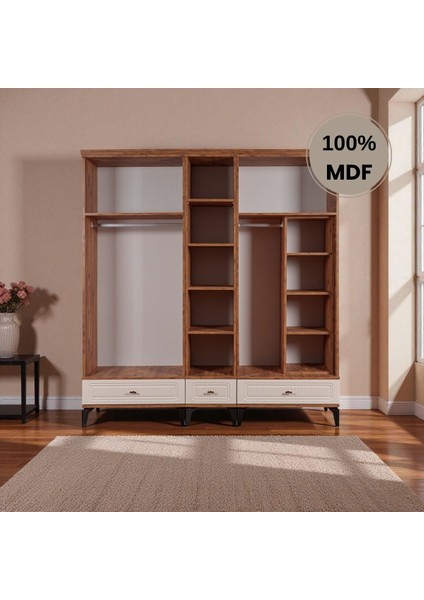 Slope 5 Kapaklı Mdf Ayaklı Tasarım Country Gardırop modelleri