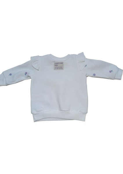 18802 Kız Bebek Serpme Çiçek Nakışlı Şardonlu Üç Iplik 2'li Takım modelleri