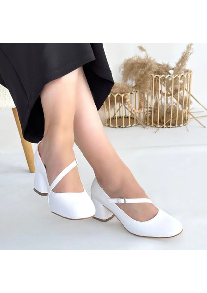 Mtxdpn Kier Beyaz Cilt Topuklu Ayakkabı (Numara: 37) fırsatları