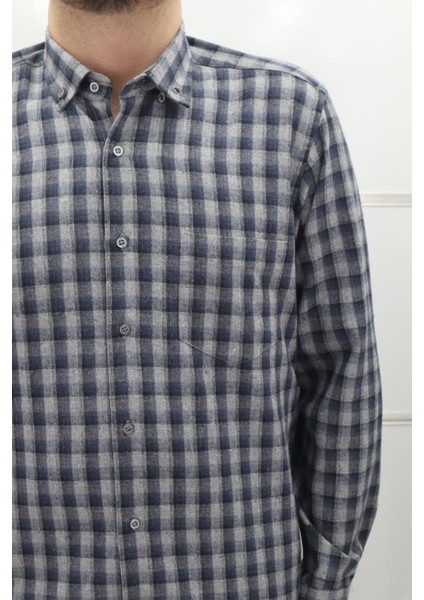 Fistan Store Erkek Ekose Klasik Kesim Rahat Kalıp Tek Cepli Kışlık Kaşmir Gömlek fiyatları